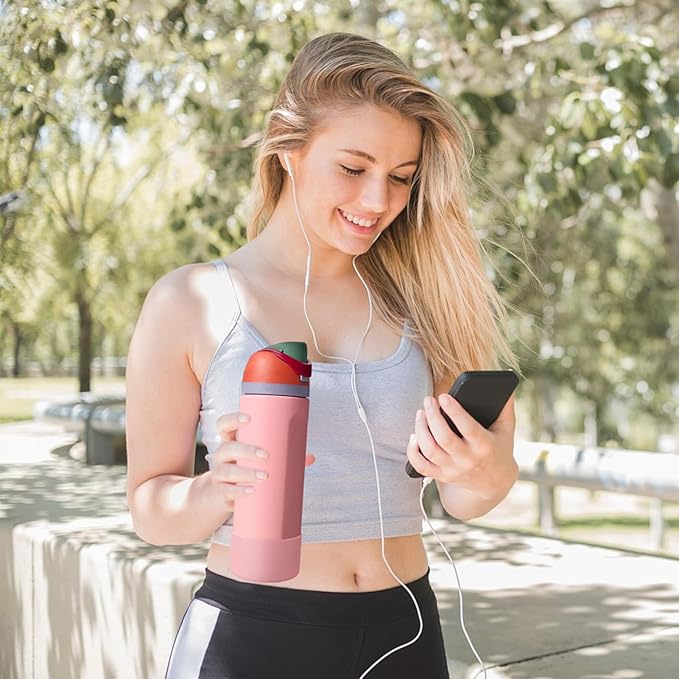 2PCS Silicone Water Bottle Boot, Compatible with Owala 24oz 32oz 40oz, Protective Anti-Scratch & Anti-Dent No Noise Sleeve Cover for FreeSip/Twist/Flip Water Bottles (Sugar High, 32oz)