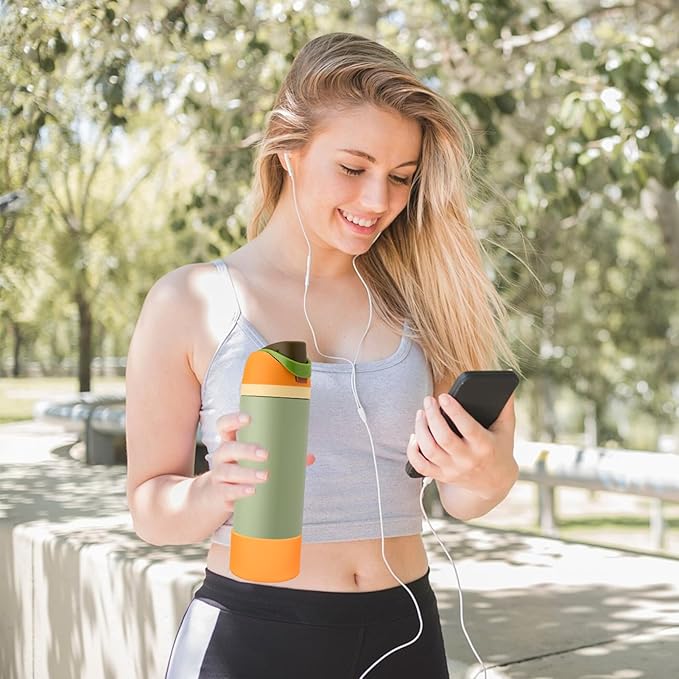 2PCS Silicone Water Bottle Boot, Compatible with Owala 24oz 32oz 40oz, Protective Anti-Scratch & Anti-Dent No Noise Sleeve Cover for FreeSip/Twist/Flip Water Bottles (Citrus Crush, 32oz)