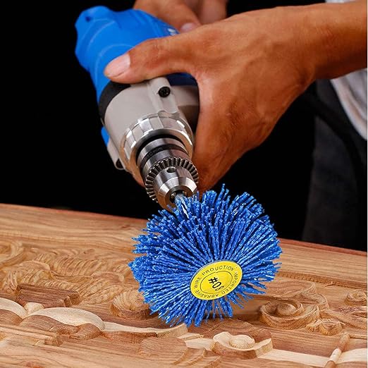 7 Pack Abrasive Nylon Wheel Brush for Drill with 1/4" Shank, (80 120 180 240 320 400 600 ) Grits, Nylon Abrasive Wheel Perfect for Removal of Rust/Corrosion/Paint
