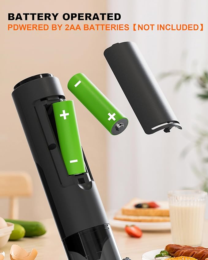 Handheld Milk Frother with Cover, Battery Operated Drink Mixer Handheld Easy to Carry Electric Frother Wand For Coffee, Latte, Cappuccino, Frappe Drink, Hot Chocolate, Black