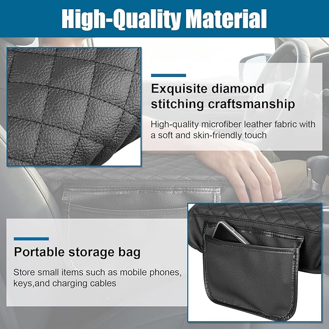 Center Console Armrest Cover Compatible with for 2023-2025 2026 Honda Pilot 2024-2026 Ridgeline Passport Armrest Lid Accessories Middle Console Pad Arm Rest Protector Cushion Pad Cover