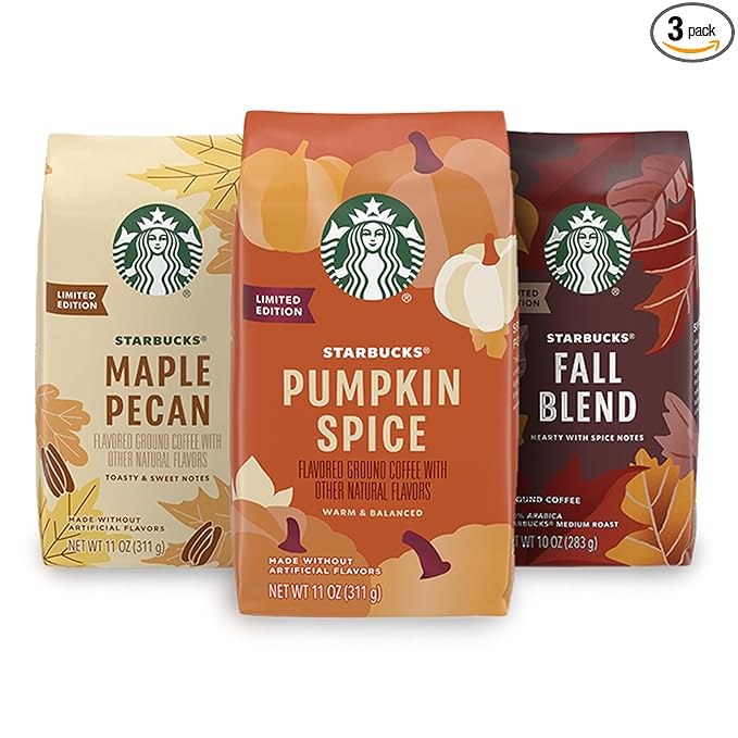 Starbucks Flavored Ground Coffee —Varitey Pack — Fall Limited Edition — 3 bags total