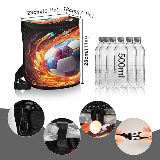 MNSRUU Car Trash Can with Lid, Football Ball Car Trash Bag Hanging Organizers and Storage for Front Back Seat, Leak-Proof Trash Bin