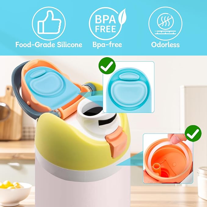 6 Sets Replacement Stopper and O Ring Gasket Compatible with Owala FreeSip 24oz 32oz,Water Bottle Lid Insert Cap Silicone Seal Parts for Owala 16/19/24/32/40oz Mouthpiece Accessories Z6S1