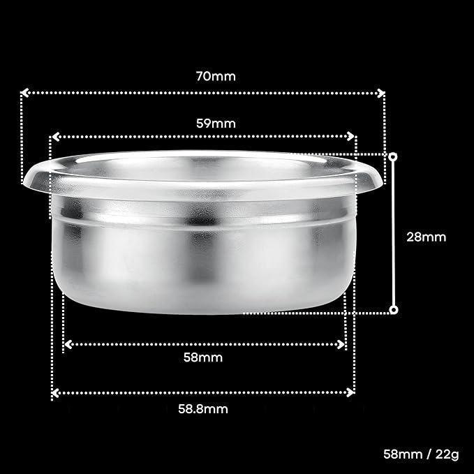 Normcore 58mm Precision High Extraction Filter Basket, 22g Portafilter Basket Coffee Filter, Comes with a 58.5mm Puck Screen, Espresso Paper Filters, 22 Gram