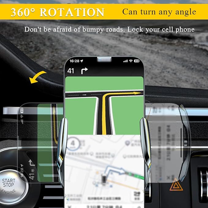 Wireless Car Charger Mount, 15W Automotive Electric Wireless Charger Holder, Car Air Vent Mount Bracket Fast Charging for Most Smartphone, Universal Car Accessories (Silver)