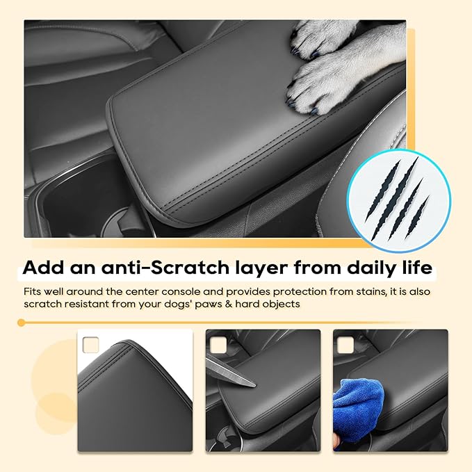 Armrest Cover for 2026 Outback (Premium/Limited/Limited XT/Wilderness/Touring) Subaru Outback Accessories Center Console Cover Arm Rest Protector Middle Lid Pad Protector PU Leather,Anti-Scratch