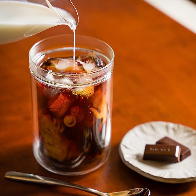 Brod & Taylor Double-Wall Insulated Glass Coffee/Tea Tumblers (Set of 2, 12oz / 350ml)