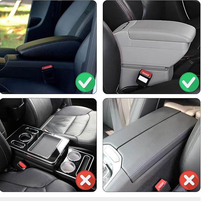 Car Center Console Pad for Lincoln Aviator 2019 2020 2021 2022 2023 2024 2025, Leather Center Console Armrest Protector Cover with 2 Storage Bags, Car Accessories,Brown