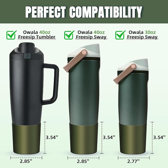 Silicone Higher Boot Compatible with Owala 30oz & 40oz FreeSip Sway Bottles & Tumblers, Large Protection Anti-slip Bottom Cover Sleeve for Freesip Sway Tumbler and Bottle