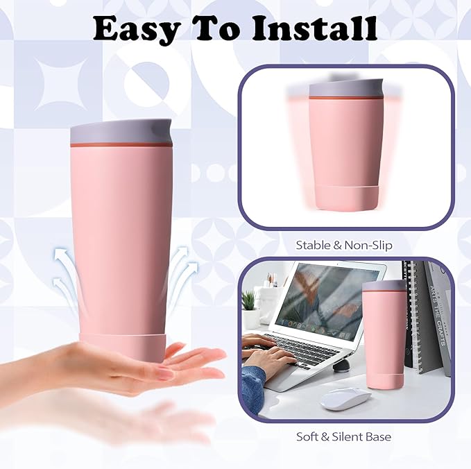 2pcs Silicone Boot for Owala SmoothSip Slider Coffee Tumbler 20oz 12oz, Anti-Slip Sleeve for Travel Coffee Mug, Protective Accessories for Owala BPA Free (Sugar High Pink)