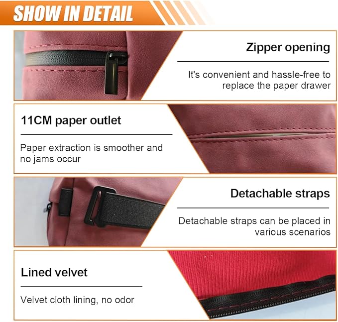 Car Tissue Holder, Rectangular Tissues Box Cover, Back Seat Tissue Dispenser for Tissues, Car Napkin Holder with Elastic Band, Fits for Storage & Organizer (Red)