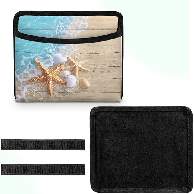 Renewold Plank Starfish Seashell Car Organizer Bag for Console Door Seat Backrest Multifunctional Pouch for Vehilce Home Office Car Pocket Organizer Auto Storage Holder for Phones Glasses Keys Cards