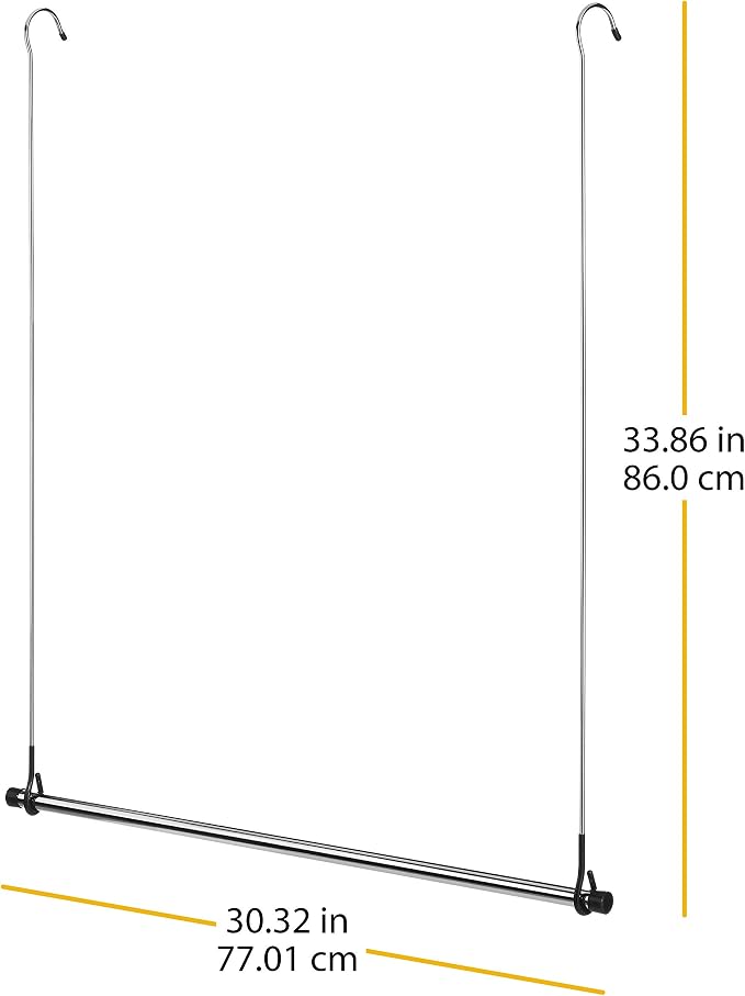 Whitmor Double Closet Rod - Heavy Duty Closet Organizer- Chrome