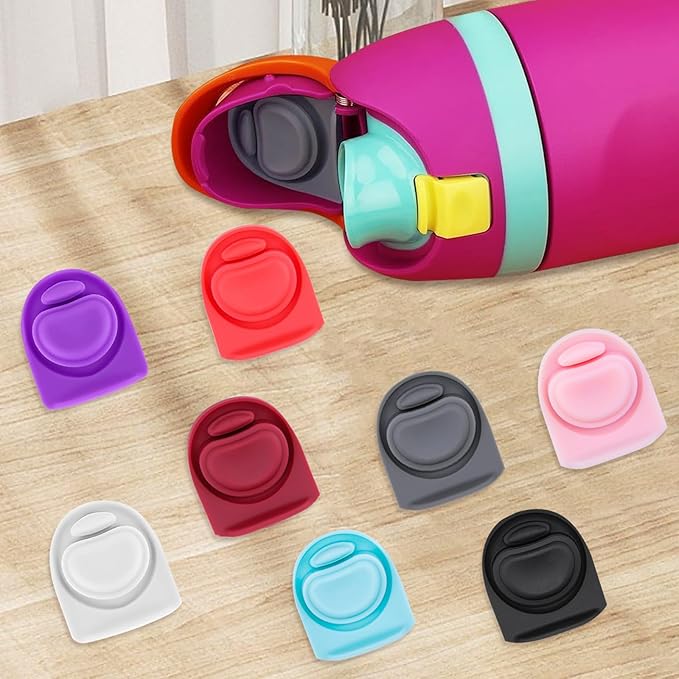 8 Pcs Replacement Rubber Seal Stopper Compatible with Owala FreeSip 32oz,Bottle Top Gasket Lid for Owala 16/19/24/32/40oz Seal Mouth Cap Silicone Stopper Parts Insert Accessories（8 colors