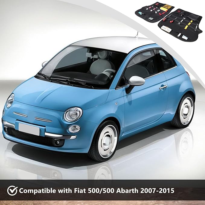 Car Trunk Storage Bag Storage Pockets Compatible with Fiat 500/500 Abarth 2016-2024 Car Trunk Backseat Panel Hanging Organizer Oxford Cloth Storage Bag (Rear seat panel storage bag（07-15）)