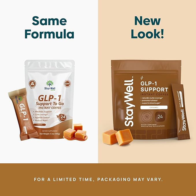 Slim Coffee GLP-1 Supplement | GLP 1 Booster to Control Appetite and Cravings | Great Tasting Metabolic Support - Coffee Bean Extract, Green Tea, Yerba Mate (Caramel)