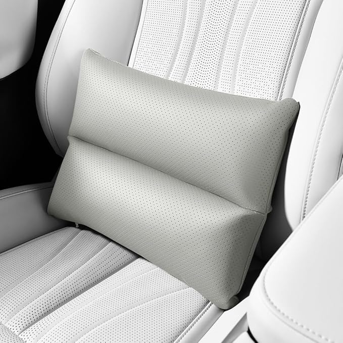 Car Lumbar Support Reversible Design Fixes Waist Gap Improves Driving Comfort Double-Sided Perforated enhances air Circulation Durable maintains Shape Long Lasting use 1P(Grey)