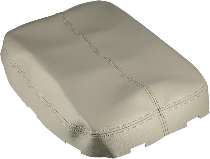 X AUTOHAUX Car Center Console Armrest Cover for Cadillac Escalade 2007-2014 Faux Leather Interior Arm Rest Cover Elbow Cushion Pad Beige