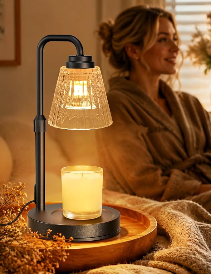 Candle Warmer Lamp with Timer, Dimmable Candle Warmer for Jar Candles, Height Adjustable Wax Melts Warmer, Birthday Gifts for Women Mom, House Warming Gifts New Home Decor