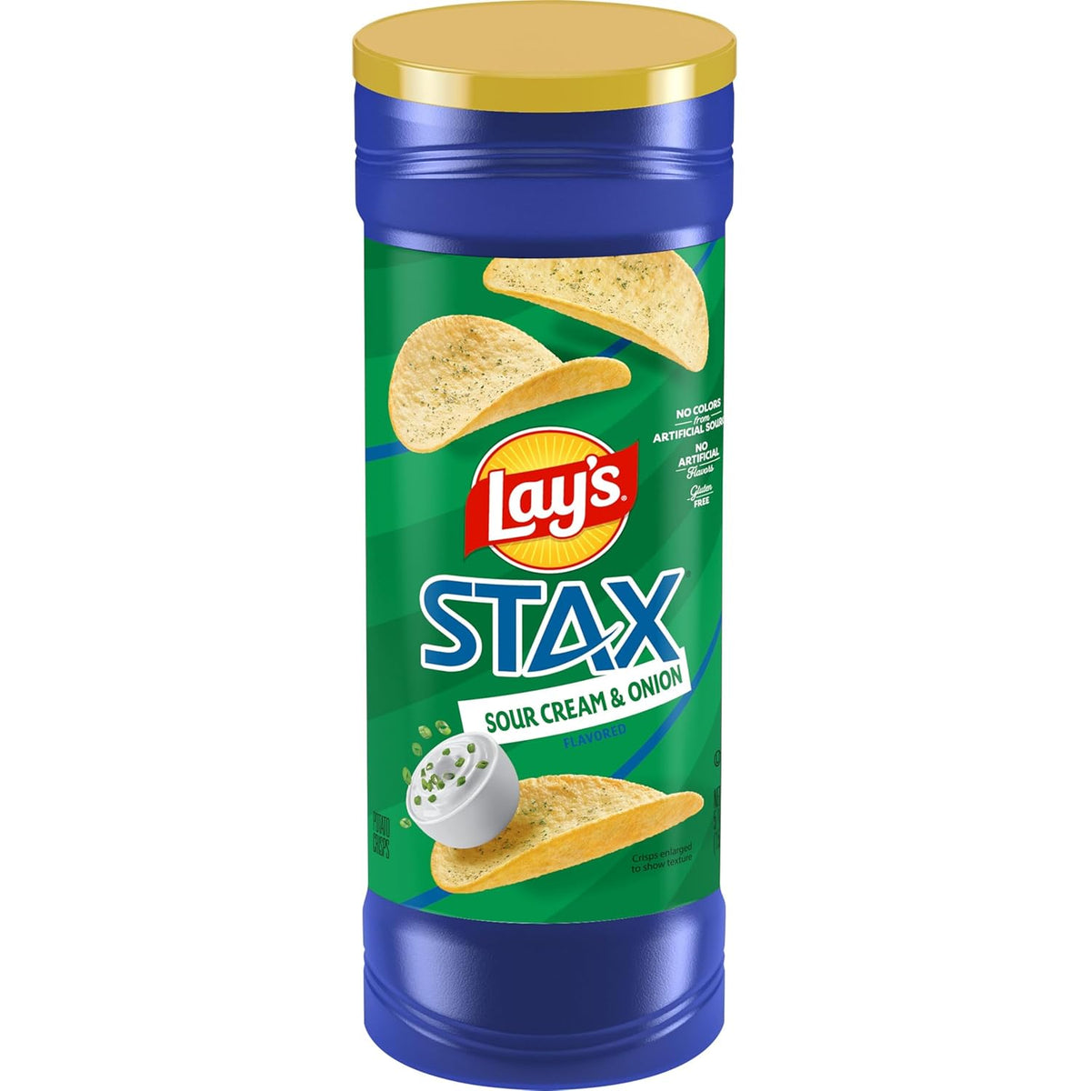 Lay’s Stax Potato Crisps Chips, Mesquite BBQ, Gluten Free, 5.5 Oz Canister Pack