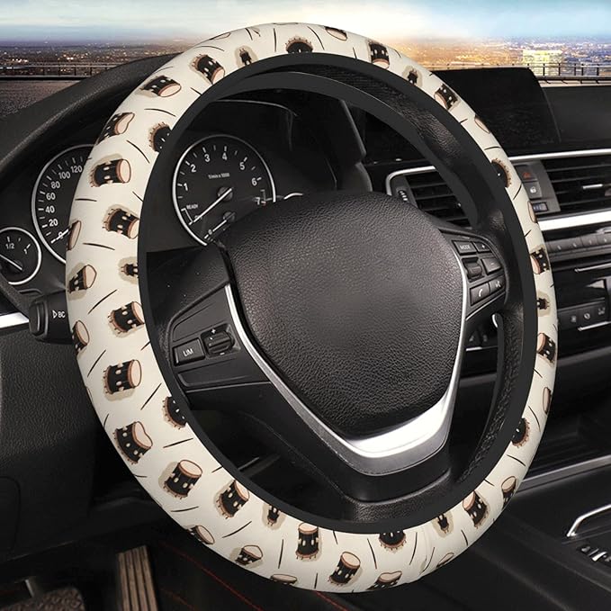 Drum Pattern Universal Fit Steering Wheel Cover for Car, Truck, and SUV, Durable Steering Wheel Protection