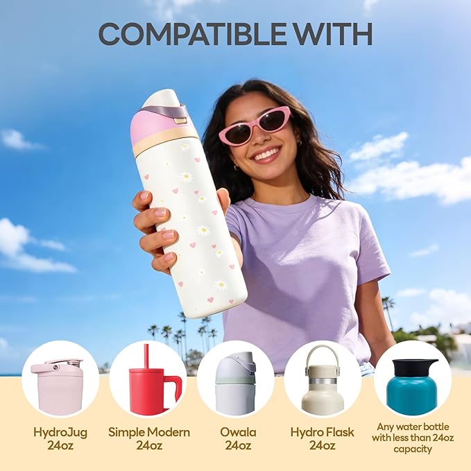 4PCS Daisy Stickers for Owala Water Bottle, Stickers Waterproof Compatible with Urban Outfitters Owala Bottles, Tumbler Cup Accessories Decal Decorate