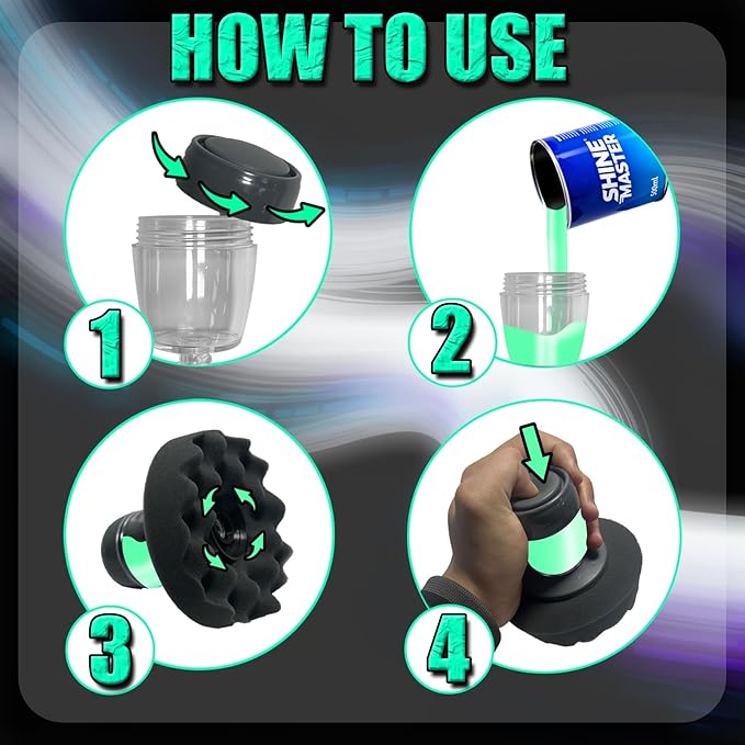 Flow Tire Shine Applicator,Reusable Car & Truck Tire Dressing Applicator,Works with All Tire Shine & Gels,Professional Car Detailing Tool