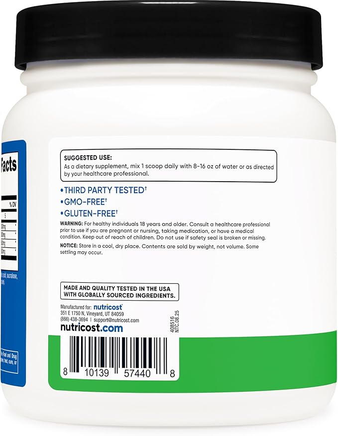 Nutricost BCAA Powder 2:1:1 (Green Apple, 60 Servings)