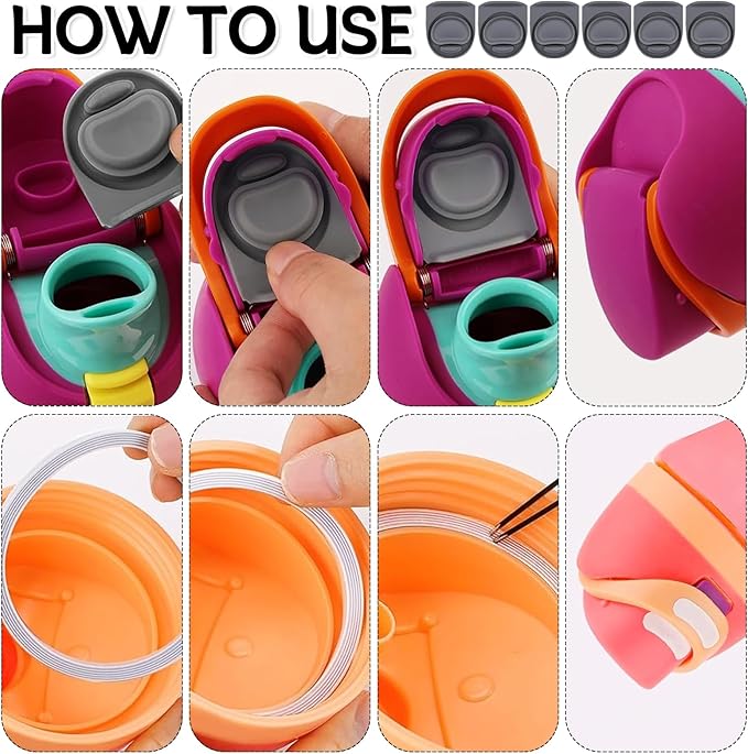 6 Sets Replacement Seal Gasket Stoppers for Owala Freesip 16oz 32oz Cap Mouth,Silicone O Sealing Ring Parts Water Bottle Top Lid Accessories for Owala Freesip 16/19/24/32/40oz（6 colors 1