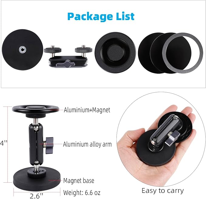 Gym Magnetic Phone Holder for MagSafe, Dual Magnetic Phone Mount for Gym Attach to Metal Surface, Compatible with iPhone 16 15 14 13 Pro Max MagSafe Case, 360° Adjustable, Perfect for Recording Video