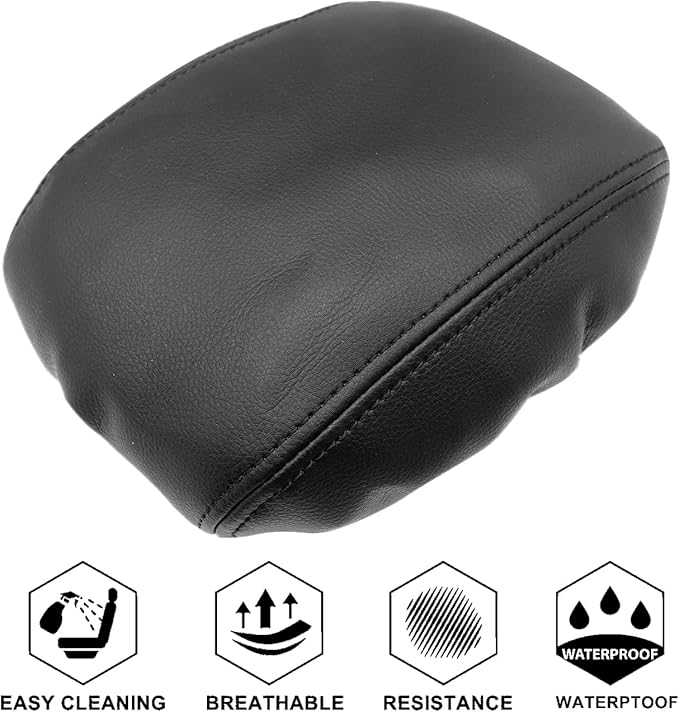 NLQR Console Console Lid Cover Protector Pad Cushion with Elastic Strap Black Compatible with Subaru Forester 2013 2014 2015 2016 2017 2018