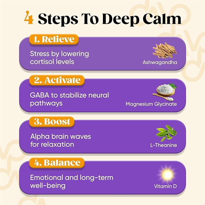 Venture Pal Calm Drink Mix, Cortisol Reducer and Sleep Aid with Magnesium Glycinate, Ashwagandha, L-Theanine,Vitamin D, Calm Magnesium Powder for Relax & Focus, No Sugar, Non GMO, Vegan & Gluten-Free