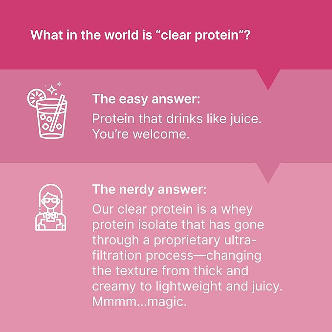 Oath Nutrition Clear Whey Isolate Protein Powder, Pink Lemonade, 20g Complete Protein per Serving, No Added Sugar, Grass-Fed, 18 Servings