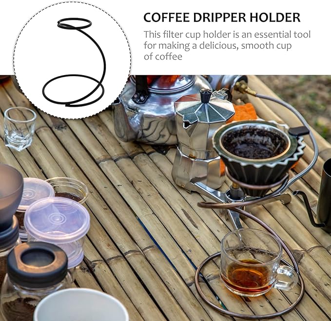 Coffee Stand Stainless Steel Wire Coffee Dripper Holder Filter Cone Cup Support Station for Office Home Camping Lovers Black
