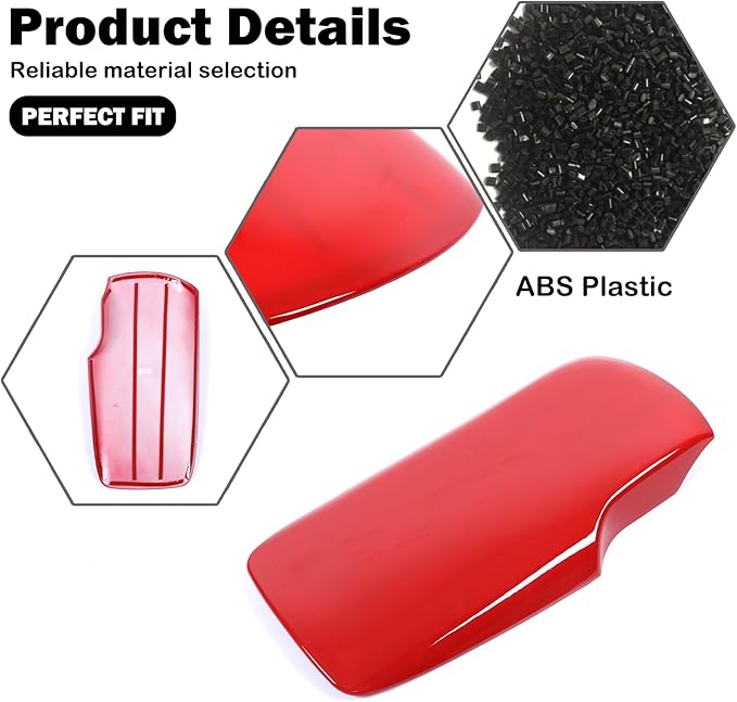 Center Console Cover Compatible with Corvette C6 2005-2013 Accessories Car Armrest Cover Waterproof Cushion Car Armrest Storage Box Cover Car Arm Pads Caps Protector Pad (Sport Red)