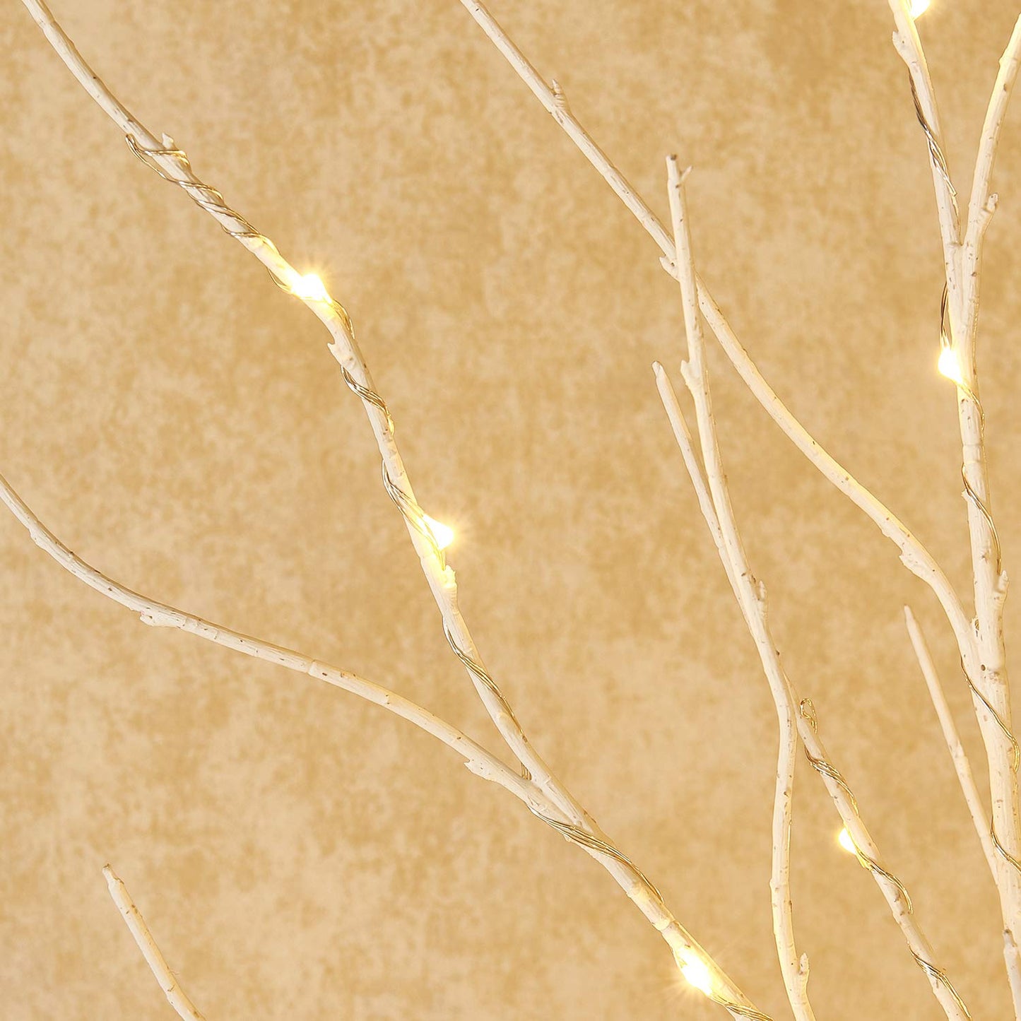 Fudios Lighted Branches 30IN Tall Birch Twig Lights, 100 LED, White, 2 Sets, Battery Operated for Indoor/Outdoor Holiday Decor