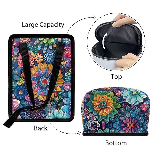 Boho Floral Car Trash Can Lightweight Multipurpose Trash Bin for Car Leak Proof Automotive Garbage Cans Fashion Interior Accessories Universal Fit for Cars Truck Van SUV
