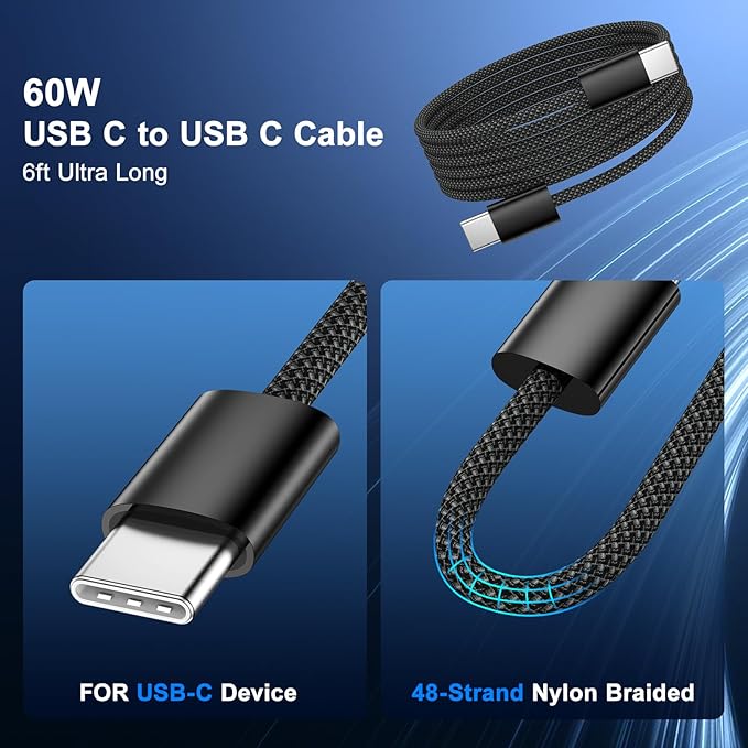Car Charger for iPhone 17 16 15 Pro Max, Besgoods 4-Port Cigarette Lighter Adapter USB C & USB A Car Phone Charger Fast Charging Voltmeter for Galaxy S25 S24 S23 A15 A54 Android, 6ft USB C to C Cable