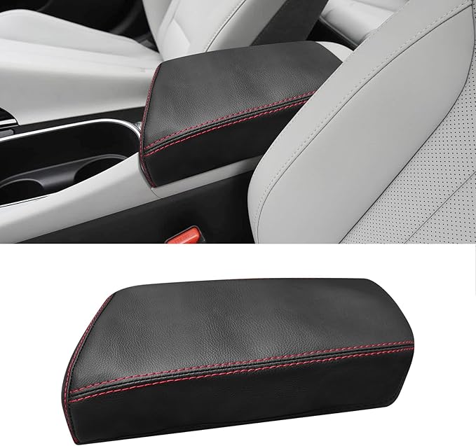 Compatible with Center Console Armrest Cover for Hyundai Elantra 2021-2025 Automatic Brake, Leather Arm Rest Storage Box Lids Cushion Protector Pad