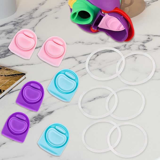 6 Sets Replacement Stopper and O Ring Gasket Compatible with Owala FreeSip 24oz 32oz,Water Bottle Lid Insert Cap Rubber Seal Parts for Owala 16/19/24/32/40oz Mouthpiece Accessories F3