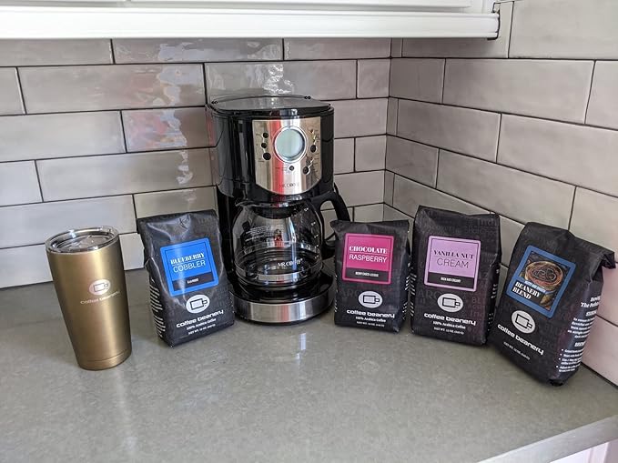 Coffee Beanery Vanilla Macadamia Nut Flavored Coffee SWP Decaf, 1-1.75oz Try Me Size Coffee Sampler, Light-Medium Roast