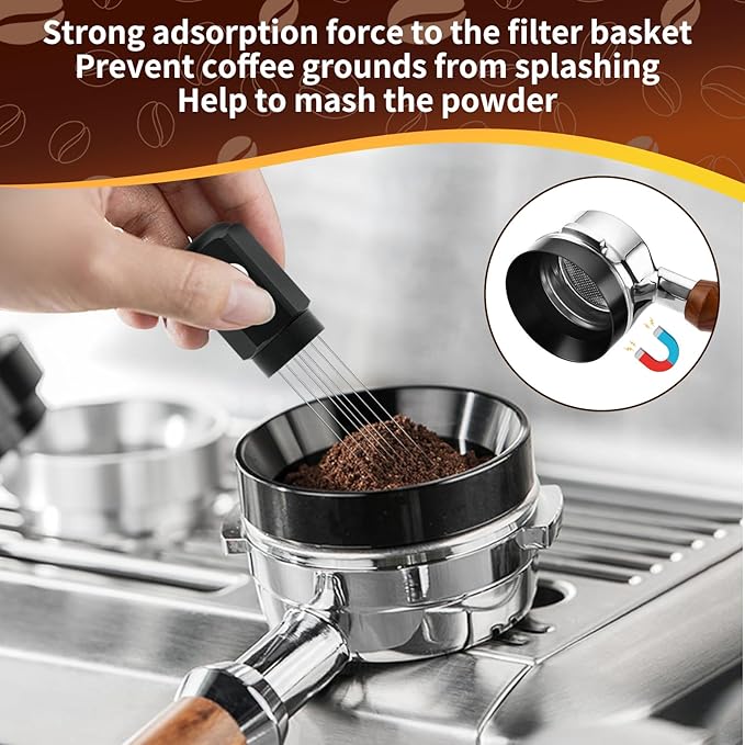 53.5mm WDT Tool Espresso - Espresso Stirrer Distribution Tool with Magnets and Stand, 54mm Dosing Funnel & Puck Screen | Fits Breville 8 Series Espresso Coffee Machines and 54mm Portafilters