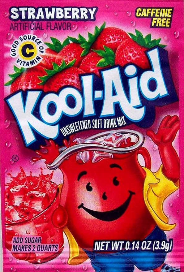 Kool Aid Soft Drink Mix, Strawberry Unsweetened, Caffeine Free, 0.14 oz (Pack of 12)