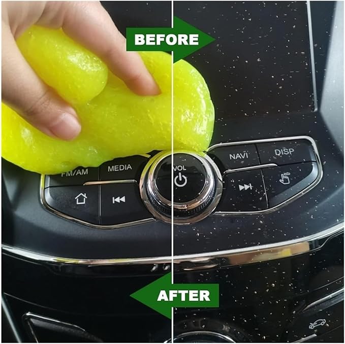 Car Cleaning Gel - Reusable Keyboard Cleaner & Vent Cleaner Slime for & Dirt Removal - Multiuse Air Gel for Automobile & Home Cleaning(Silver)