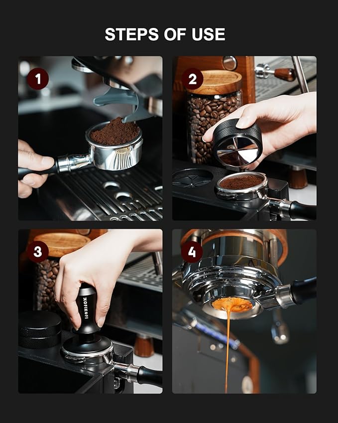 58mm Bottomless Portafilter For Gaggia, 2 Ears Flat Naked Portafilter Fits Gaggia Espresso Coffee Machines with Anodized Aluminum Handle, Stainless Steel Head,18g Filter Basket, Puck Screen Included