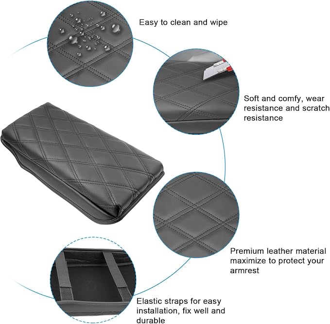 SXCY for 2023 2024 2025 Toyota Crown Signia Armrest Cover Pad for Toyota Crown Signia Accessories 2023-2025 Crown Signia Center Console Cover Cushion Middle Console Cover (Add-Pad Black Line)
