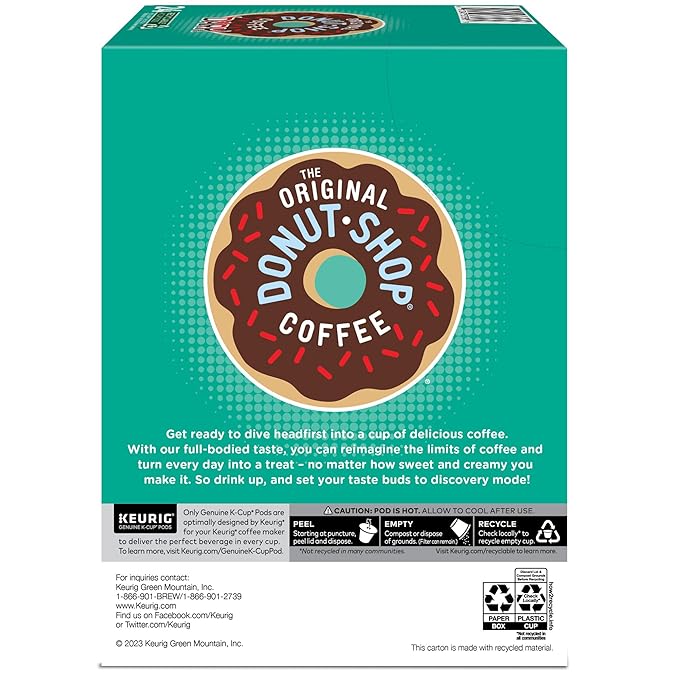 The Original Donut Shop Dark Coffee, Keurig Single-Serve K-Cup Pods, Dark Roast, 96 Count
