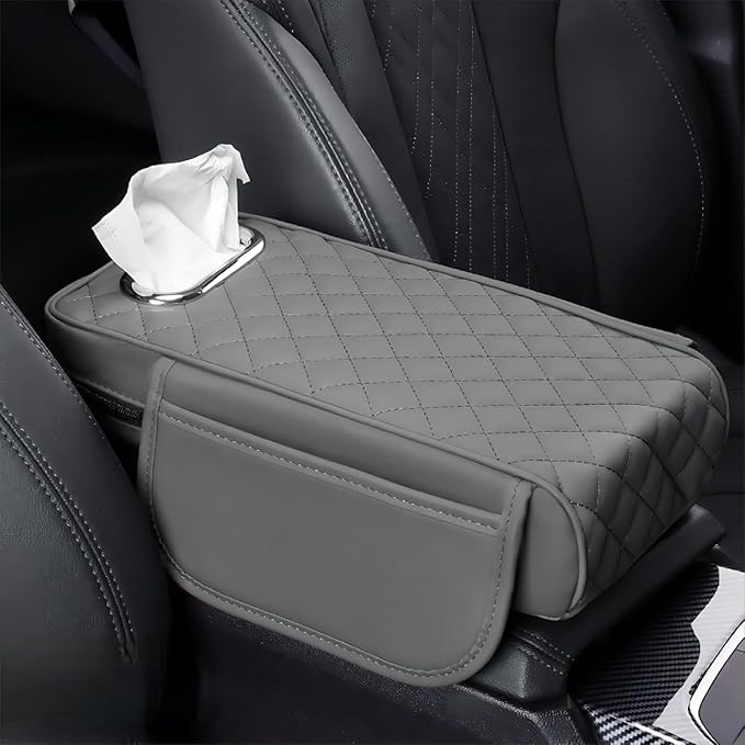 Car Center Console Cover for Lexus RX SUV RX 300 /RX 350 /RX 350L /RX 350 L F/RX 450h /RX 450hL, Leather Car Arm Rest Cover, Car Armrest Cushion with 2 Storage Bags Car Center Console Armrest Pad