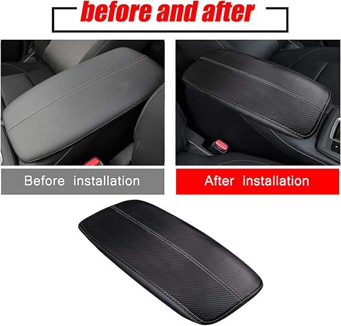 Center Console Armrest Cover for Mazda CX30 2020 2021 2022 2023 2024 2025 2026, Center Console Cover, Car Arm Rest Covering Anti-Scratch Arm Rest Cushion Pad,Carbon Fiber+Silver line